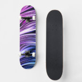 Zwart, Wit, en Paarse Strepen Persoonlijk Skateboard (Voorkant)