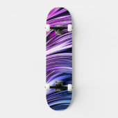 Zwart, Wit, en Paarse Strepen Persoonlijk Skateboard (Voorkant)