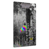 Zwart wit en regenboog tuin bezoeker klembord (Rechts)