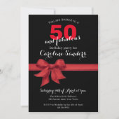 Zwart wit en rood 50 en fantastische verjaardag pa kaart (Voorkant)