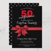 Zwart wit en rood 50 en fantastische verjaardag pa kaart (Voorkant / Achterkant)