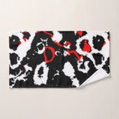 Zwart wit en rood abstract bad handdoek (Handdoek)