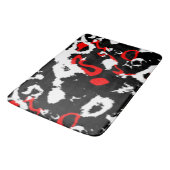 Zwart wit en rood Abstract Badmat (Gekanteld)
