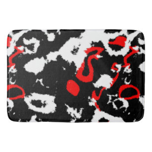 Zwart wit en rood Abstract Badmat