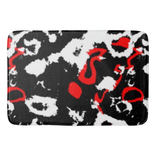 Zwart wit en rood Abstract Badmat (Voorkant)