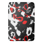 Zwart wit en rood Abstract Badmat (Voorkant Verticaal)