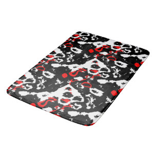 Zwart wit en rood Abstract Badmat