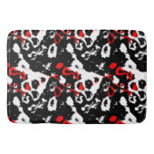 Zwart wit en Rood Abstract Badmat (Voorkant)