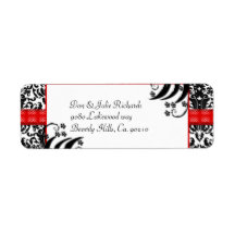 Zwart, wit en rood bloemdamast