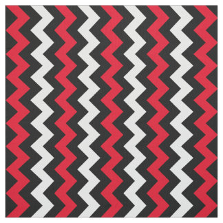 Zwart Wit en Rood Chevron Stof