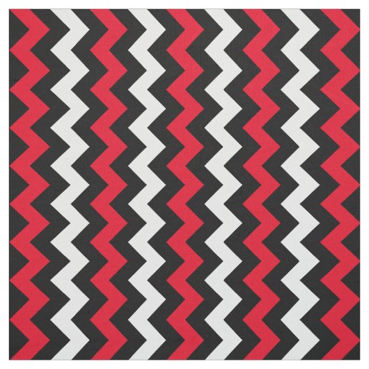 Zwart Wit en Rood Chevron Stof (Swatch)
