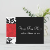 Zwart, wit en rood, Damasergrens Kaart (Staand voorkant)