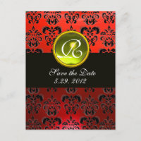 ZWART WIT EN ROOD DAMAST GELE TOPAZE Monogram
