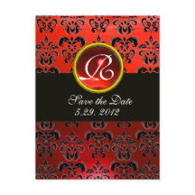 ZWART WIT EN ROOD DAMAST ROOD ROBIJN Monogram