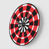 Zwart wit en rood dartboard grote klok (Hoek)