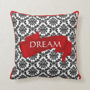 Zwart, wit en rood, dunne Pillow 2, SPLIT SIDES Kussen