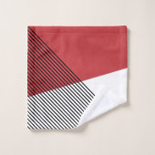 Zwart, wit en rood eenvoudige geometrische kunst bad handdoek (Wasdoekje)