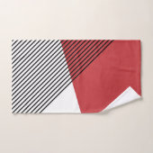 Zwart, wit en rood eenvoudige geometrische kunst bad handdoek (Handdoek)