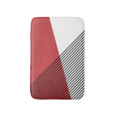 Zwart, wit en rood eenvoudige geometrische kunst badmat (Voorkant Verticaal)