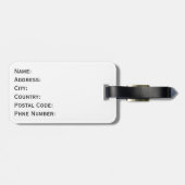 Zwart, wit en rood eenvoudige geometrische kunst bagagelabel (Achterkant horizontaal)