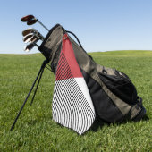 Zwart, wit en rood eenvoudige geometrische kunst golfhanddoek (Groen)