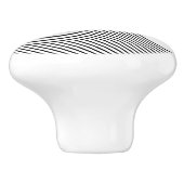 Zwart, wit en rood eenvoudige geometrische kunst keramische knop (Zijkant)