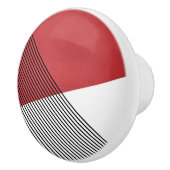Zwart, wit en rood eenvoudige geometrische kunst keramische knop (Rechts)