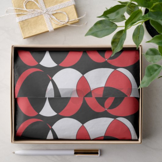 Zwart, wit en rood elliptisch papier (Geschenk)