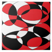 Zwart, Wit en Rood Elliptische grote tegel Tegeltje (Voorkant)