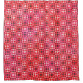 Zwart, wit, en rood Gecontroleerd Patroon Douchegordijn (Voorkant)