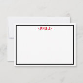 Zwart, wit en rood, gepersonaliseerd, gepersonalis kaart (Voorkant)