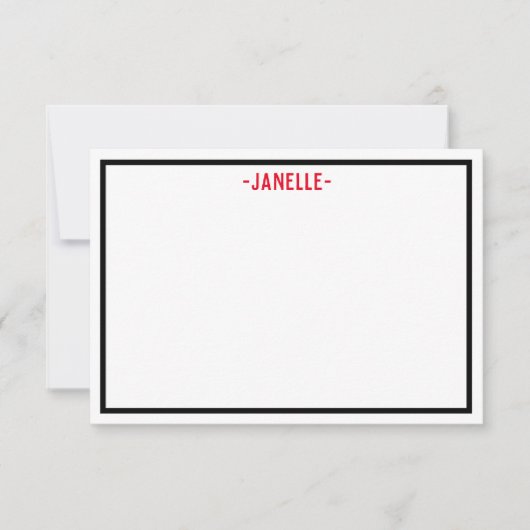 Zwart, wit en rood, gepersonaliseerd, gepersonalis kaart (Voorkant)