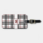 Zwart wit en rood geplakt Bagagelabel (Voorkant horizontaal)