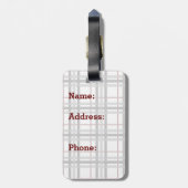 Zwart wit en rood geplakt Bagagelabel (Achterkant verticaal)