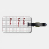 Zwart wit en rood geplakt Bagagelabel (Achterkant horizontaal)