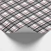 Zwart wit en rood geplakt omslagpapier cadeaupapier (Hoek)