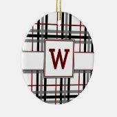 Zwart wit en rood geplakt Ornament (Rechts)