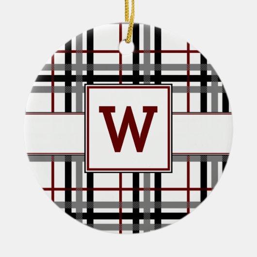Zwart wit en rood geplakt Ornament (Voorkant)