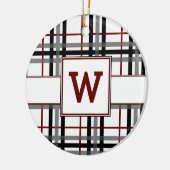 Zwart wit en rood geplakt Ornament (Links)