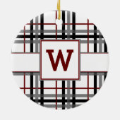 Zwart wit en rood geplakt Ornament (Achterkant)