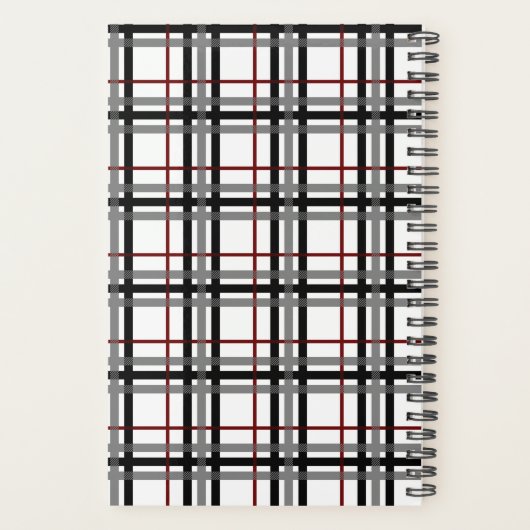 Zwart wit en rood geplakt planner (Achterkant)