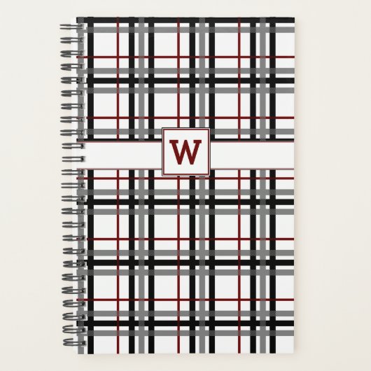 Zwart wit en rood geplakt planner (Voorkant)