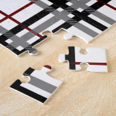 Zwart wit en rood geplakt puzzel (Zijkant)
