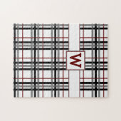 Zwart wit en rood geplakt puzzel (Horizontaal)