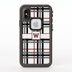 Zwart wit en rood geruit Lifeproof hoesje