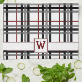 Zwart wit en rood geruite keukenhanddoek (Gevouwen)