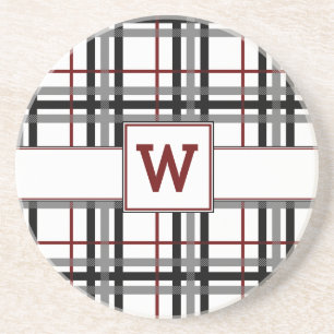 Zwart wit en rood geruite zandsteen Onderzetter