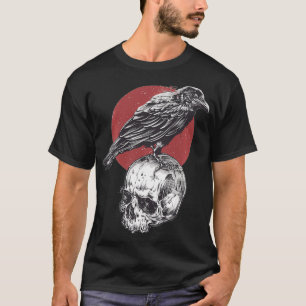 Zwart, wit en rood gothic occulte vormgeving t-shirt