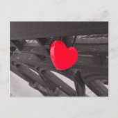 Zwart Wit en Rood Hart Vorm Lock Foto Briefkaart (Voorkant)