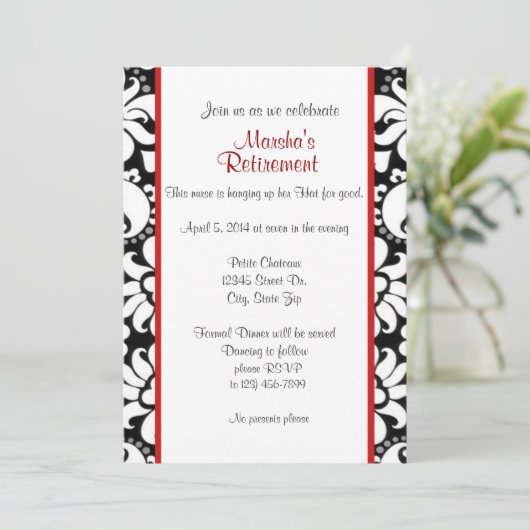 Zwart wit en rood kaart (Staand voorkant)